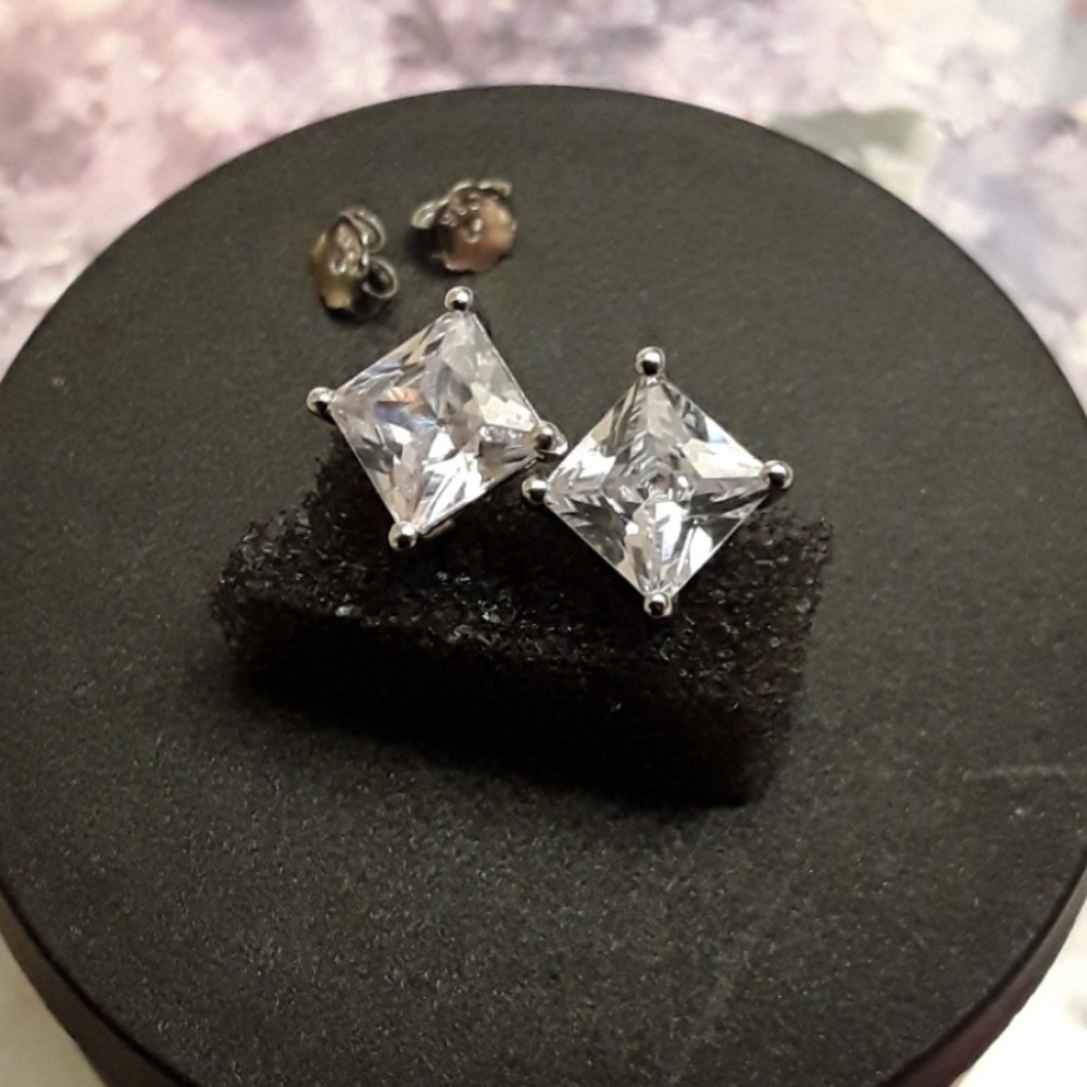 NEW S925 Clear Cubic Zirconia Crystal  Earrings